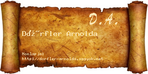 Dörfler Arnolda névjegykártya